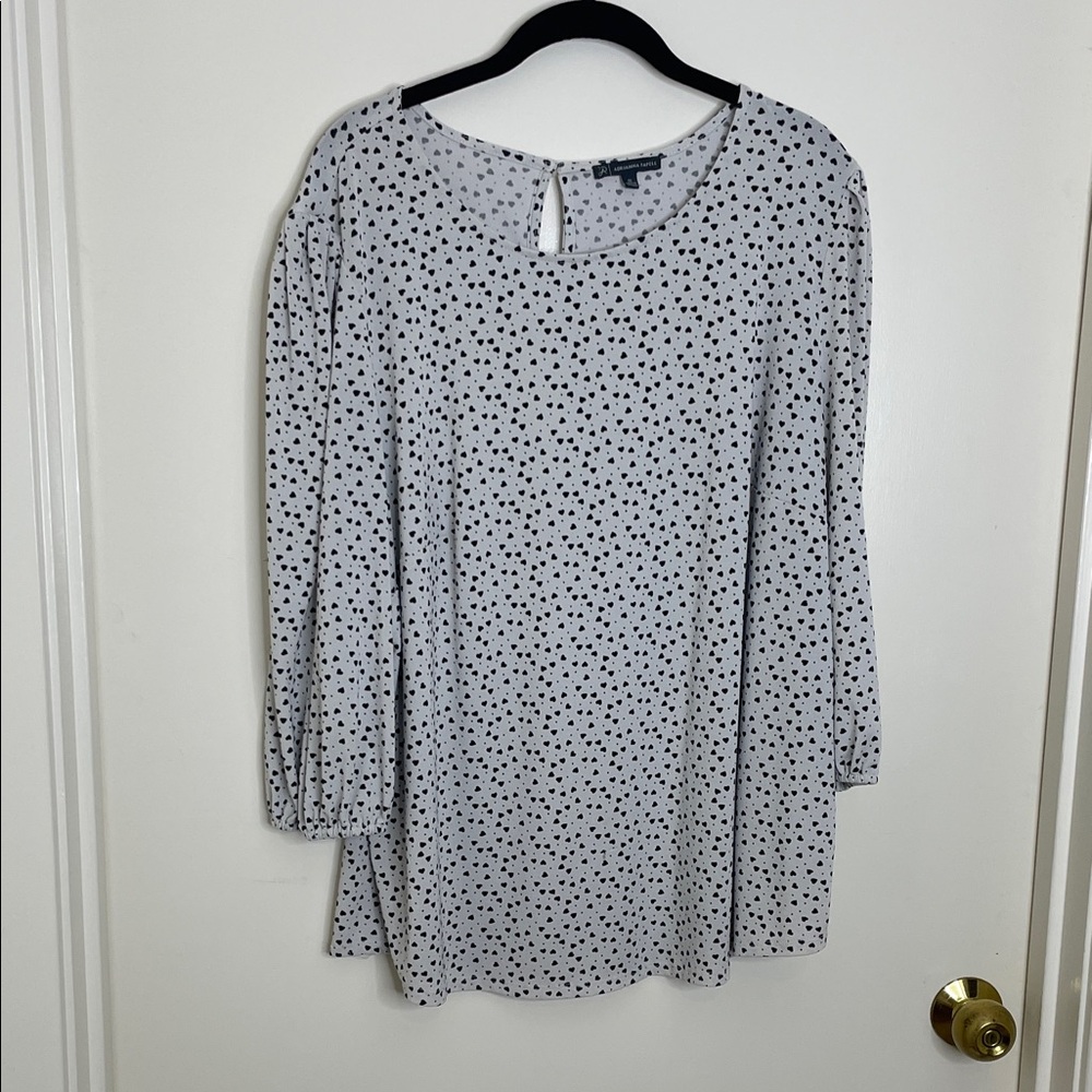 Adrianna Papell Black and White Polka Dot Blouse